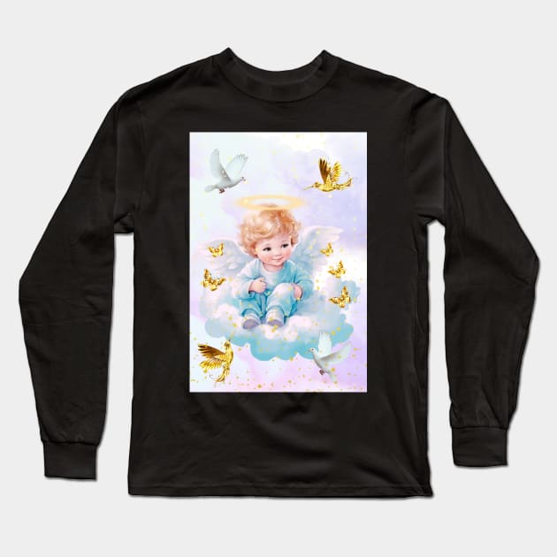 Cute Baby Angel Long Sleeve T-Shirt by MandySJ